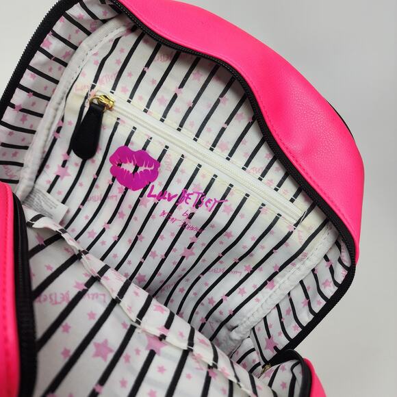Luv Betsey by Betsey Johnson Mini Backpack Kitsch Girl Rainbow Glitter Pink - Picture 10 of 12